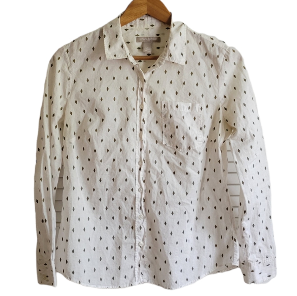 BANANA REPUBLIC Womens Lightweight Collared Cotton Button Down Small